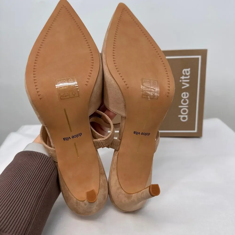 DOLCE VITA New in Box Evereve Kanika Pump Heels in Camel Nude Suede // 10